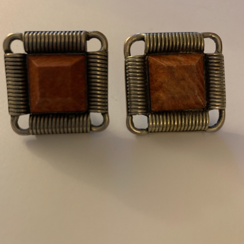 Sterling silver earrings with stones.